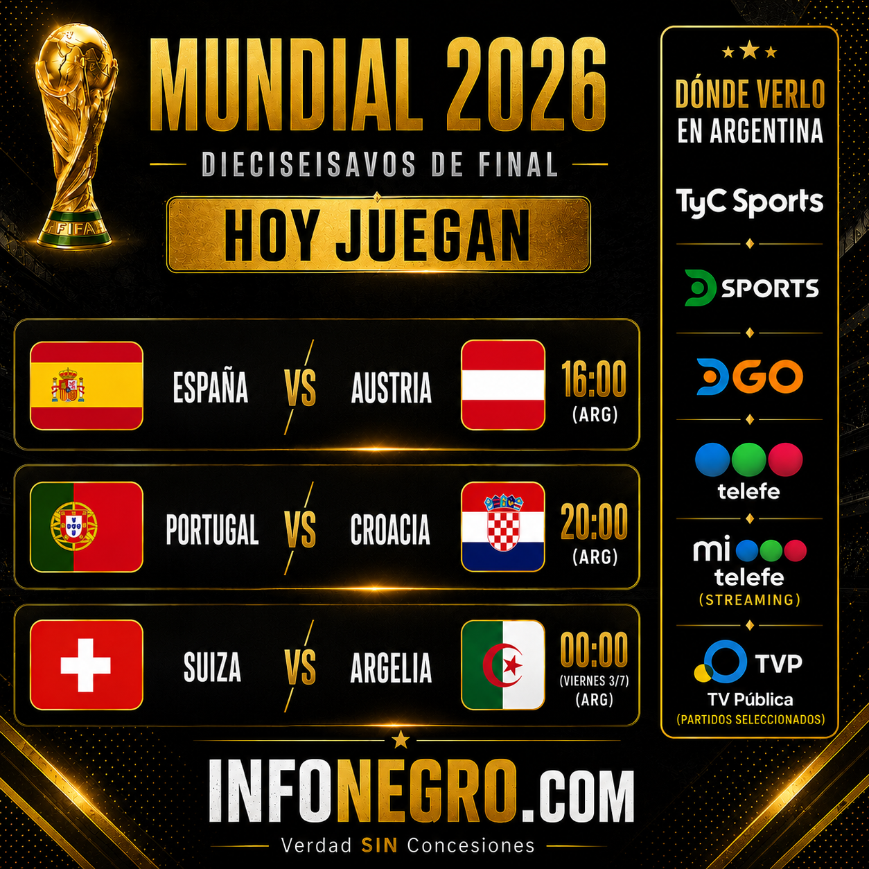 España y Portugal buscan confirmar su candidatura en el cierre de los dieciseisavos del Mundial 2026