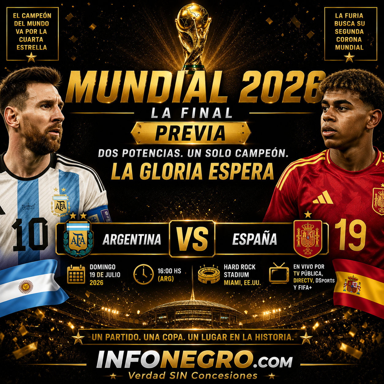 Argentina y España definen el Mundial 2026: dos estilos, una copa y una final para la historia