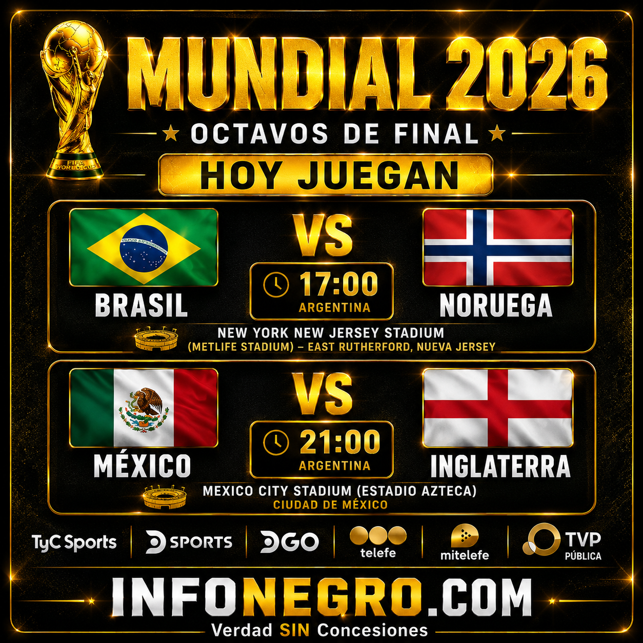 Brasil busca romper un historial adverso y México sueña con volver a la élite: el Mundial 2026 continúa con dos duelos de alto voltaje